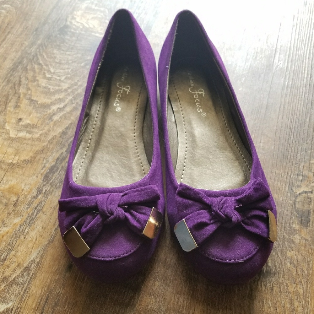 Fashion Focus Purple Suede Flats